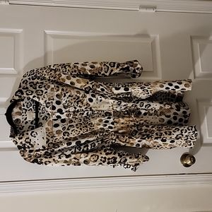 Chico's Utility Animal Print Jacket Size 2